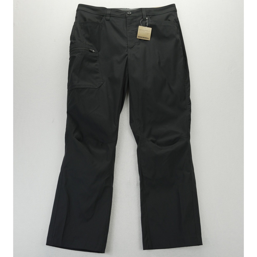 Eddie Bauer Rainier Stretch Pants Mens 34x30 Black Hiking Outdoor Cargo DWR UPF